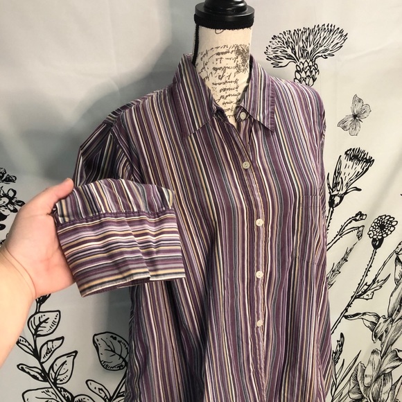 Liz Claiborne Striped Button-Up Shirt Size 18W - Picture 5 of 9